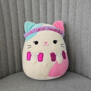 Squishmallows Cat Toy with Pink and Blue Ears
